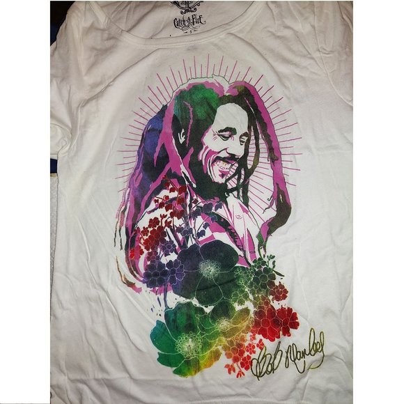 Bob Marley Boyfriend style Reggae Rasta rock Official T-Shirt S NWT - Picture 2 of 2